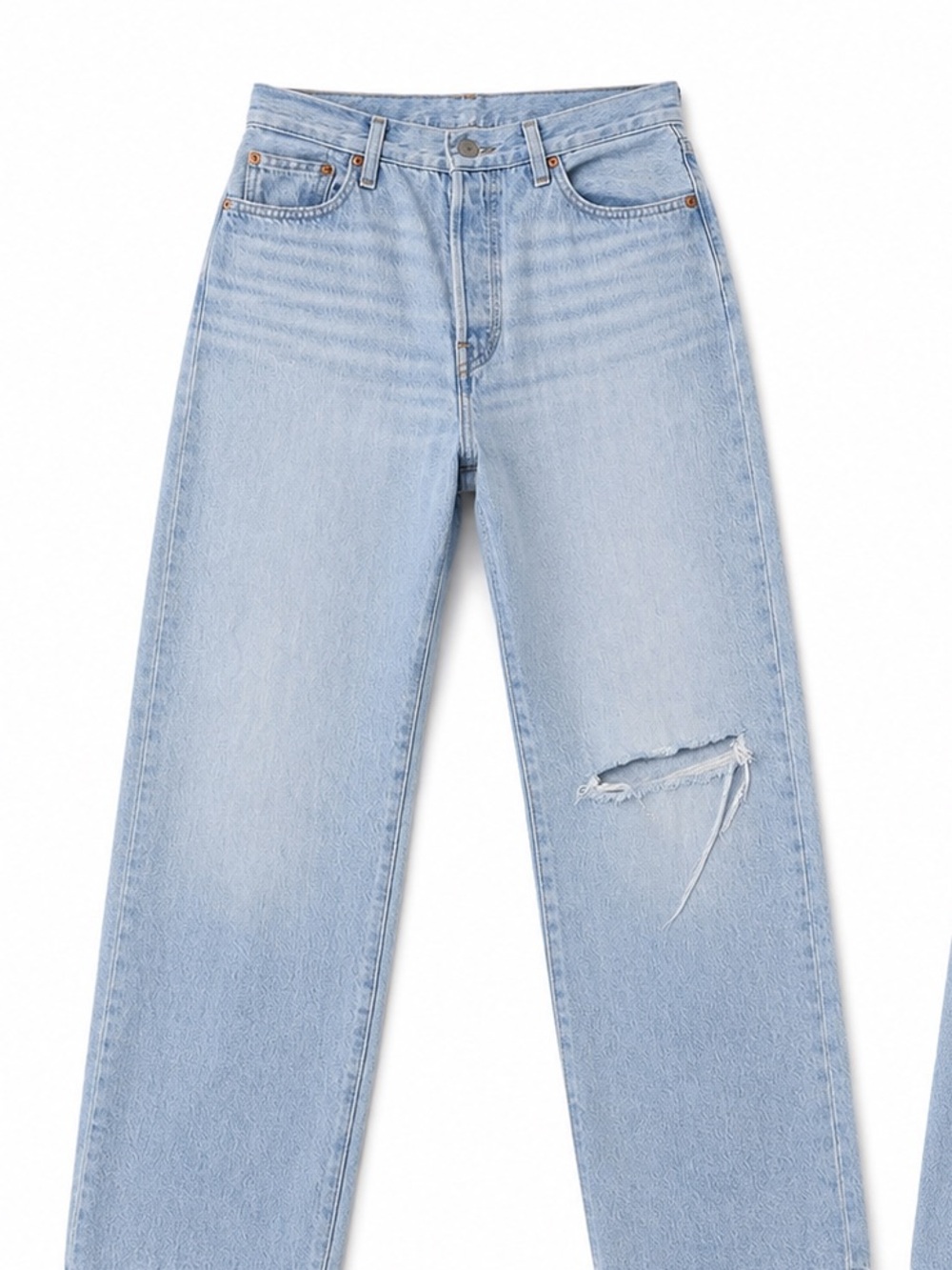 Levi's Light Blue Distressed Straight-Leg Jeans
